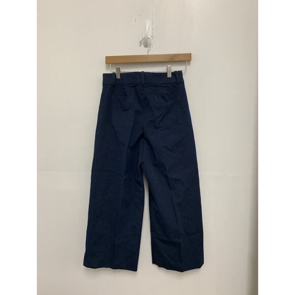 J Crew | 6 Navy Blue Casual Pants Sydney Wide Leg Bi Stretch - Picture 2 of 4